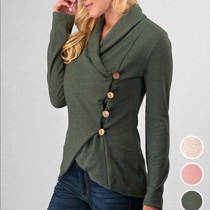 SZ S-M Moss Green Wrap Jacket